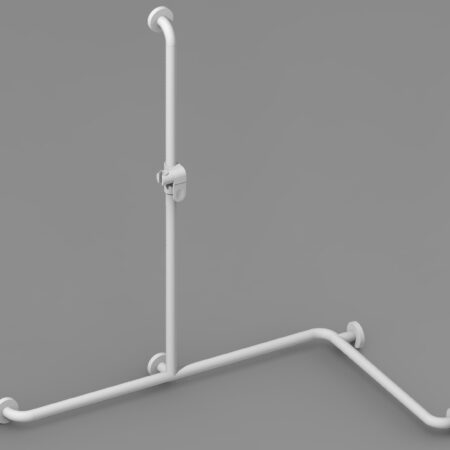 ALVA Varia Duschhandlauf Ecke T-Form m. Brh., 117,5x112x72cm, Weiß