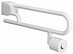 ALVA Varia Klappgriff 74cm mit Toilettenpapierhalter, bis 100kg, Weiß