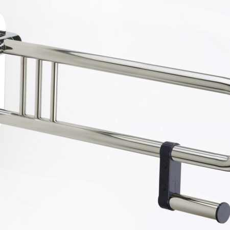 ALVA Varia Klappgriff 85cm mit Toilettenpapierhalter, bis 130kg, Chrom