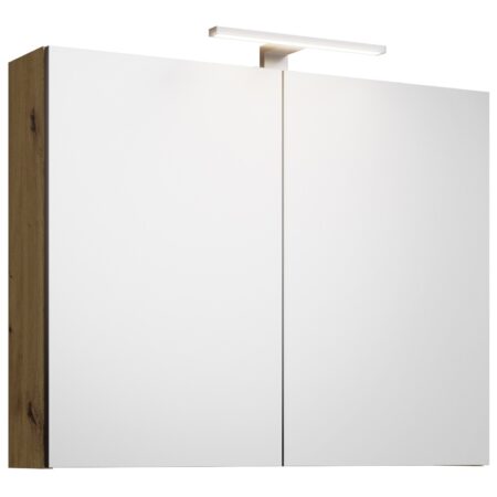 ALVA Era Spiegelschrank 80x68x23,4cm LED-Aufsatzleuchte, Eiche Urban