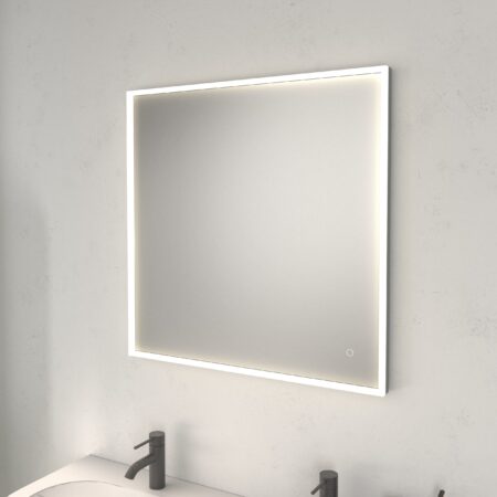 ALVA Forta 2.0 Lichtspiegel 80x80cm Touchschalt.,LED 48W, Lichtrahm. Weiß M.