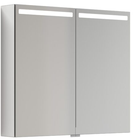 ALVA Juna Spiegelschrank, Korpus verspiegelt, 80x80x14,5cm, LED-Beleucht.