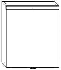 ALVA Prima Spiegelschrank, Korpus verspiegelt, 60x69x16cm, LED-Beleuchtung