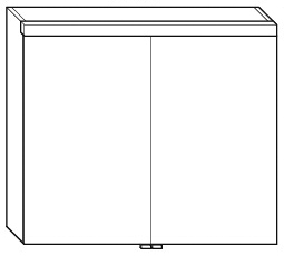 ALVA Prima Spiegelschrank, Korpus verspiegelt, 80x69x16cm, LED-Beleuchtung