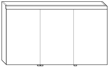 ALVA Prima Spiegelschrank, Korpus verspiegelt, 120x69x16cm,LED-Beleuchtung