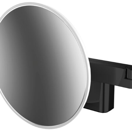 ALVA Varia Kosmetikspiegel 3-fach LED-Beleucht.DM20,9cm,Gelenkarm,Schwarz