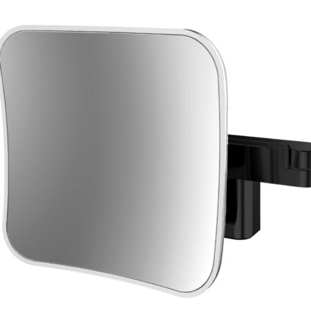 ALVA Varia Kosmetikspiegel 5-fach LED-Beleuc.,eckig 20,9cm,Gelenk.Schwarz