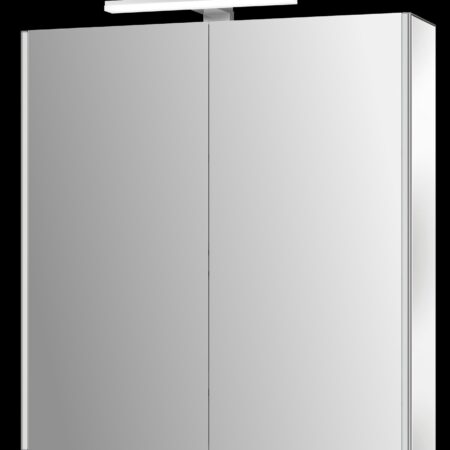 ALVA Varia Aluminiumspiegelschrank 65,4x71,3x15,3cm, LED-Aufsatzleu., vers.