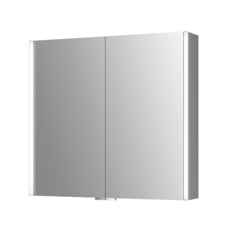 ALVA Varia Aluminiumspiegelschrank 80x73,5x16,5cm, LED-Strips, Aluminium