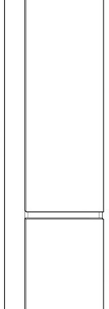 ALVA Viva Hochschrank mit 2 Türen rechts, 40x176x32cm, Weiß