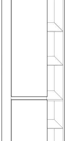 ALVA Viva Hochschrank 2 Türen re. offenes Regal li., 60x176x32cm, Weiß
