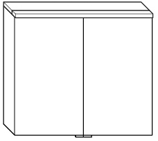 ALVA Viva Spiegelschrank, Korpus verspiegelt, 60x62x17cm, LED-Aufsatzleu.