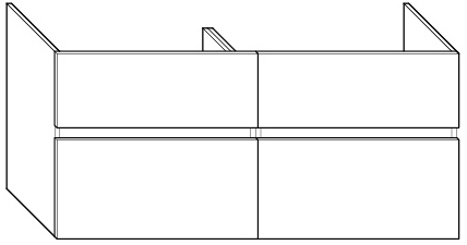 ALVA Viva Unterschrank für WT6 4 Auszüge, 130x60x48cm, Weiß