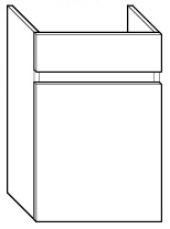 ALVA Viva Unterschrank 1 Tür rechts für WT7, 40x60x26cm, Eiche Cashmere