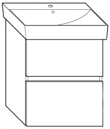 ALVA Viva Unterschrank für WT AQKEBEWT60F, 2 Ausz.,55x64x41cm, Weiß