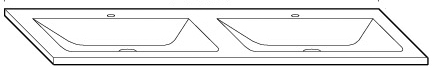 ALVA Viva Mineralguss-Doppel-WT 132x49,5cm, weiß, für US6