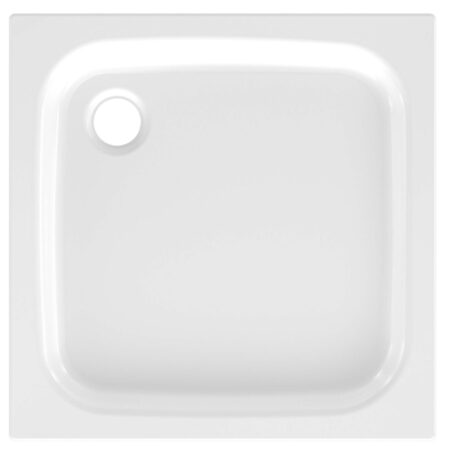 ALVA Forta Stahlemail Brausetasse 80x80x6,5cm, schweres Mod.,Weiß oh.Füsse