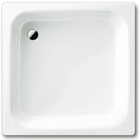 ALVA Forta Stahlemail Brausetasse 80x80x14cm, schweres Mod., Weiß oh.Füsse