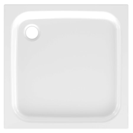 ALVA Forta Stahlemail Brausetasse 90x90x6,5cm, schweres Mod.,Weiß oh.Füsse