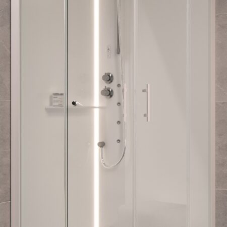ALVA Spa 1.0 Dampfdusche m.Thermostat 90x90cm, Runddusche, ESG Clean, Weiß