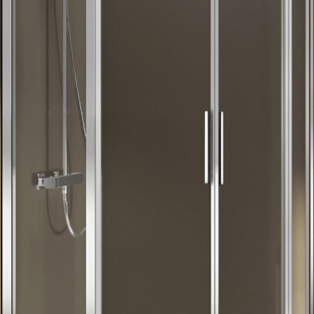 ALVA Dura Runddusche m. Pendeltür 88-90,8/195cm,R55,Silber Matt, Gl. ESG