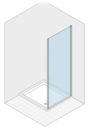 ALVA Dura Seitenwand 77,3-80,2/195cm, Silber Matt, Glas ESG