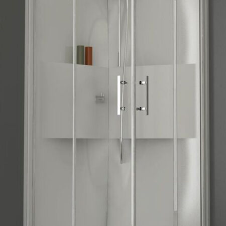 ALVA Forta Komplettdusche Eckein. 80x80cm, m. Thermostat, ESG Clean, Weiß