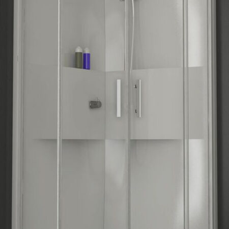 ALVA Forta Komplettdusche Rundd. 90x90cm, m. Thermostat, ESG Clean, Weiß