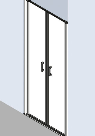 ALVA Juna Pendeltür 2-teilig 100/200cm, Silber Hochglanz, ESG Clean