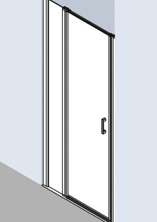 ALVA Juna Pendeltür mit Festfeld links, 100/200cm, Silber HGL, ESG Clean
