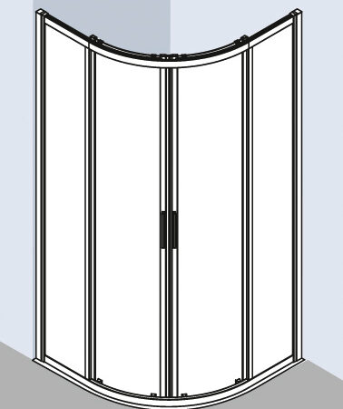 ALVA Juna Runddusche m. Schiebet. 98,5-101/200cm, Silber HGL, ESG Clean