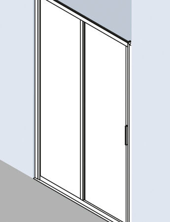 ALVA Juna Schiebetür 2-tl. Festf. rechts, 120/200cm, Silber HGL, ESG Clean