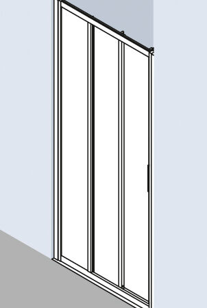 ALVA Juna Schiebetür 3-tl. Festf. rechts, 90/200cm, Silber HGL, ESG Clean