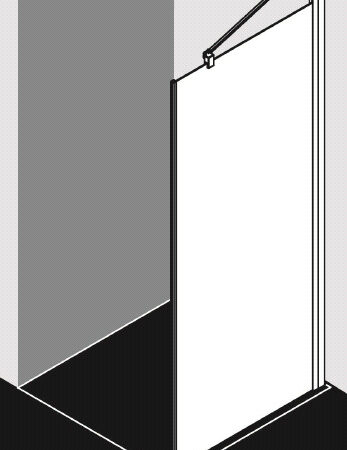 ALVA Juna Seitenwand rechts 78,5-81/200cm, Silber HGL, ESG Clean