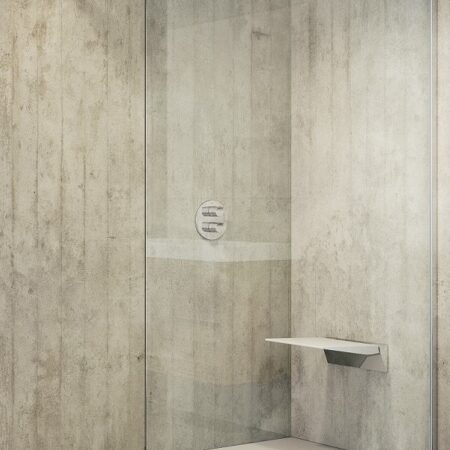 ALVA Ora Freistehende Seitenwand 118,5-121/200cm, Chrom gl., ESG
