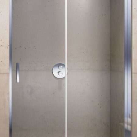 ALVA Ora Pendelfalttür für Nische 76,8-82,3/200cm, Chrom gl., ESG