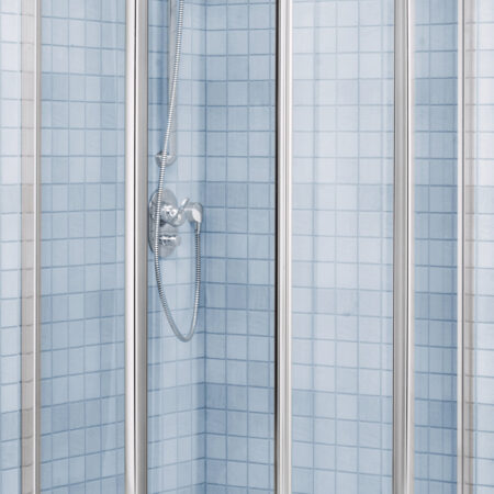 ALVA Sana Runddusche mit Schiebetür 87,7-90,5/190cm, Weiß, Glas ESG