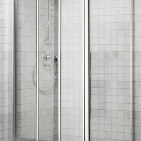 ALVA Sana Schiebetür 3-teilig 80/190cm, Silber Matt, Glas ESG