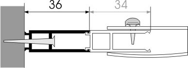 ALVA Sana Verbreiterungsprofil 34mm für Runddusche, Höhe 190cm, Silber Matt