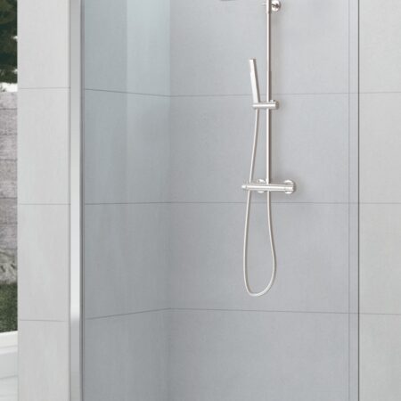 ALVA Spa 1.0 Freistehende Seitenwand 100/200cm, Glas ESG Clean, Silber HGL