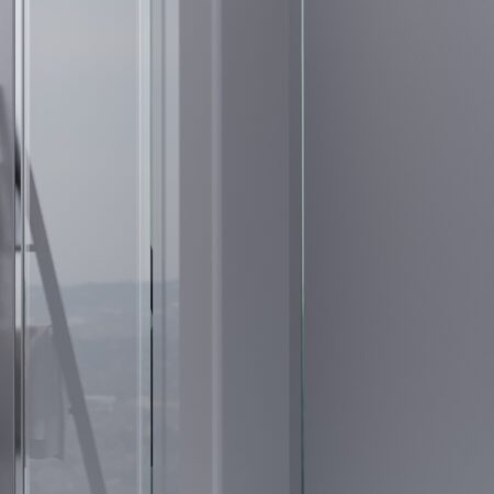 ALVA Spa 1.0 Freistehe. SW m. Schiebeel. re.,137-139/200cm, Gl. ESG Cl.,Silb. HGL