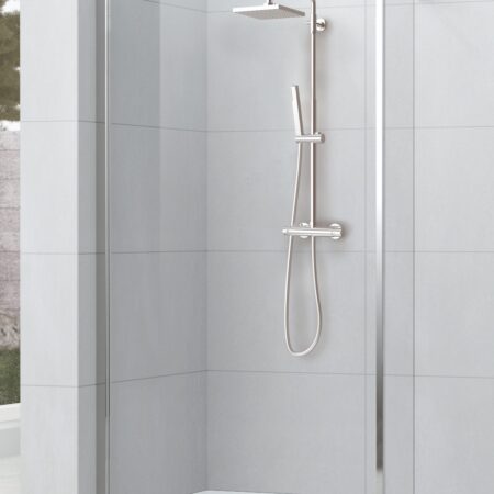 ALVA Spa 1.0 Fixteil 90° 15cm f. freist. Seitenw. SPA 1.0,Glas ESG Cl.,Silber HGL