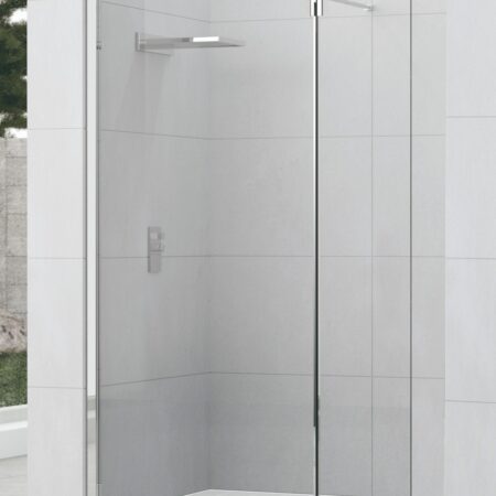 ALVA Spa 1.0 Schwenkteil 37cm f. freist. Seitenw. SPA 1.0,Glas ESG Cl.,Silber HGL