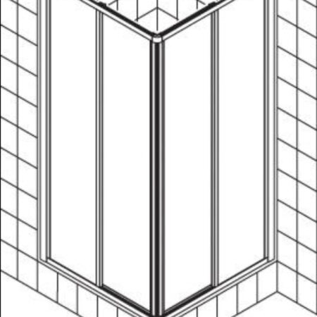 ALVA Una Eckeinstiegshälfte 71,5-75/190cm, Silber, Glas ESG Clean