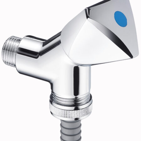ALVA Varia Geräteschrägsitzventil 1/2" m. RV, Schlauchverschraubung, chrom