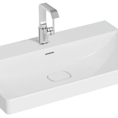 ALVA Aura Waschtisch 80x47cm inkl. Push-to-Close Ventil, Clean-Besch.,Weiß