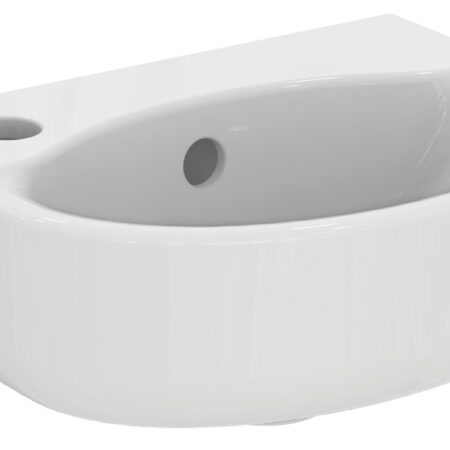 ALVA Bela Handwaschbecken 35x26cm mit Hahnloch links, Weiß
