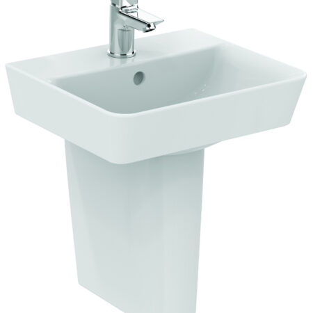 ALVA Bela Handwaschbecken 40x35cm flache Ausführung, mit Hahnloch, Weiß