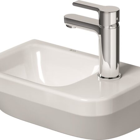 ALVA Juna Handwaschbecken 36x22cm geringe Ausladung, mit Hahnloch, Weiß