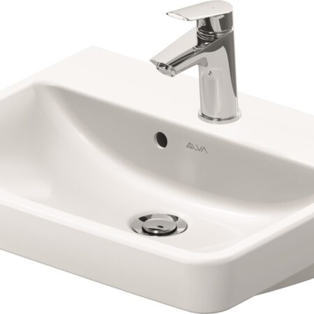 ALVA Juna Handwaschbecken 50x40cm mit Hahnloch, Weiß